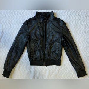 Black LA REINE BLANCHE bomber jacket